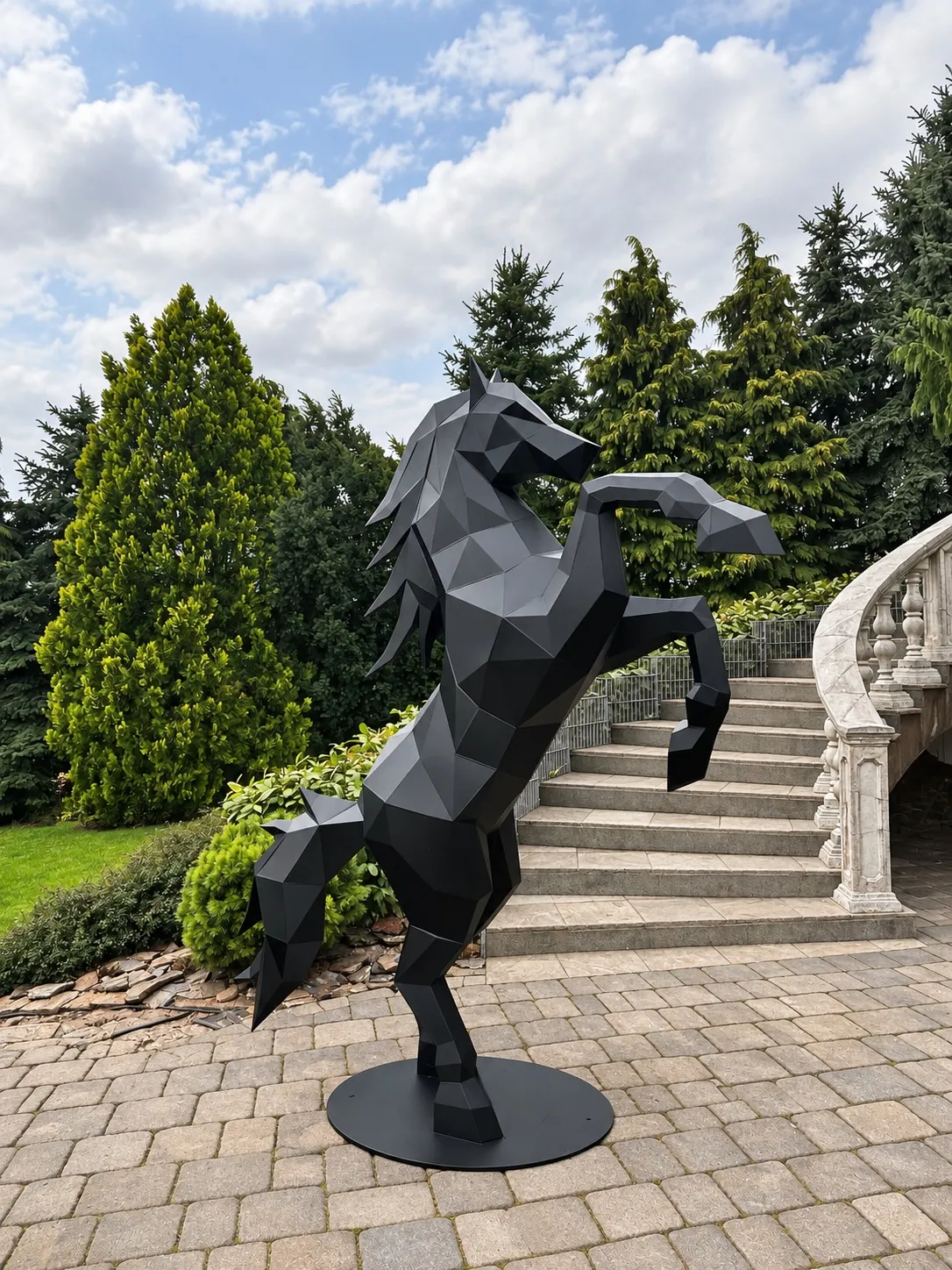 Kovinski konj, 2,30 m, mat črna